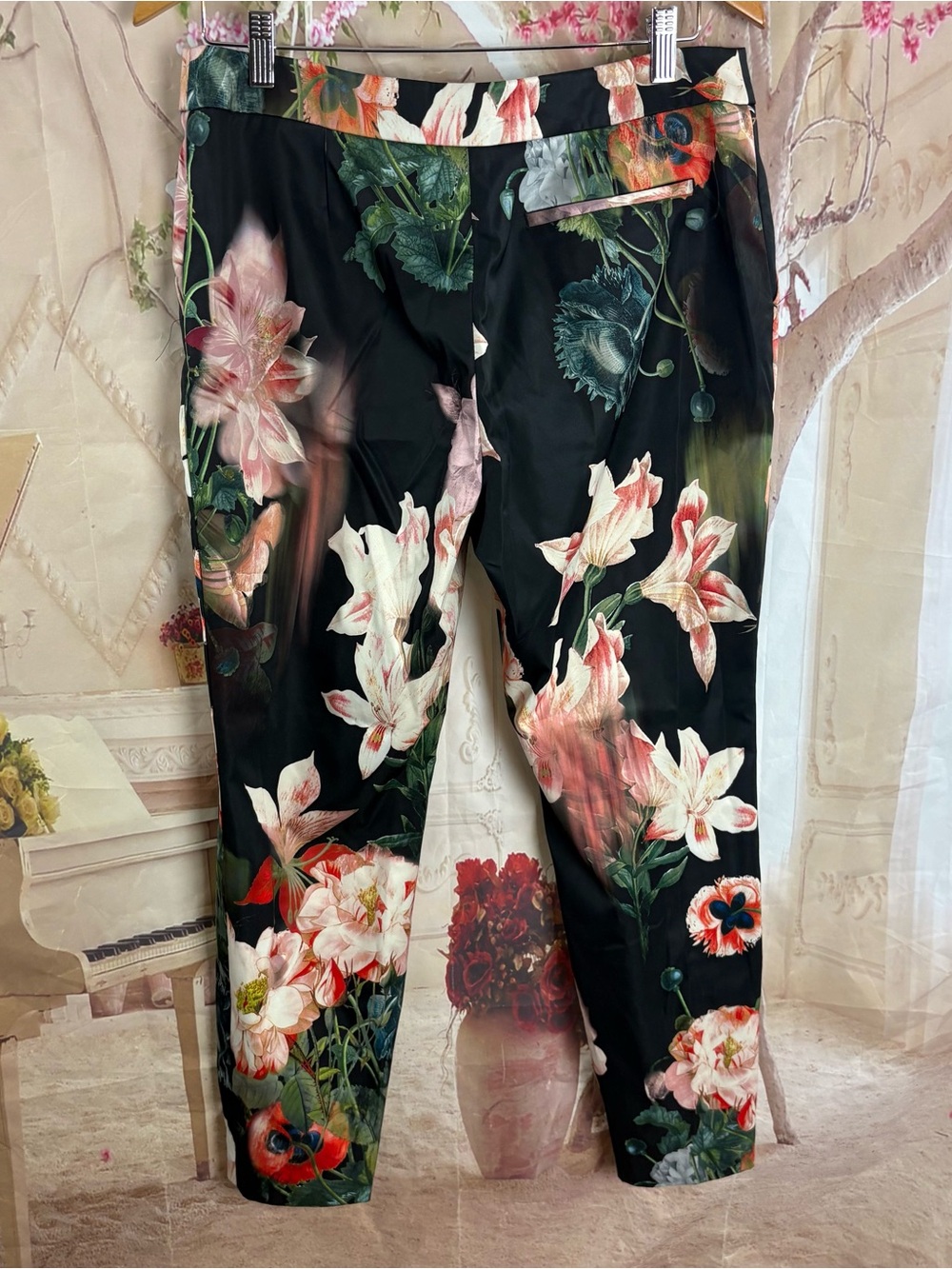 Ted Baker London Aasha Opulent Bloom floral satin trousers - Picture 5 of 9
